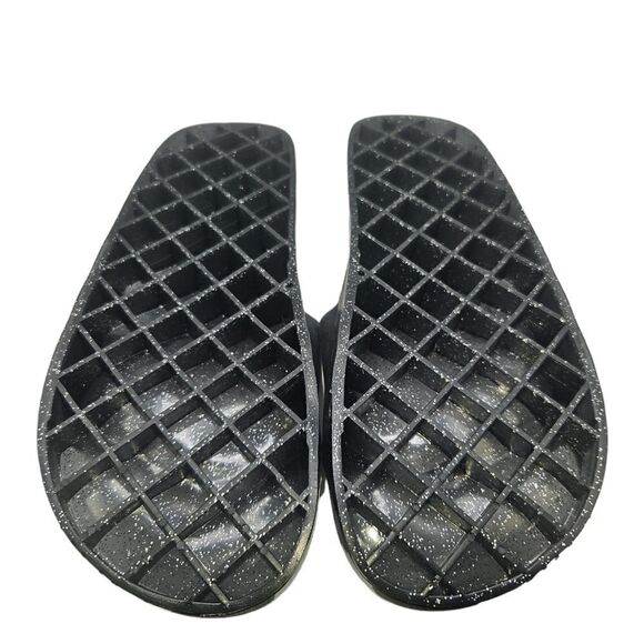 Anti Social Social Club Black Glitter Jelly Slide Sandals size 7 - Picture 2 of 3